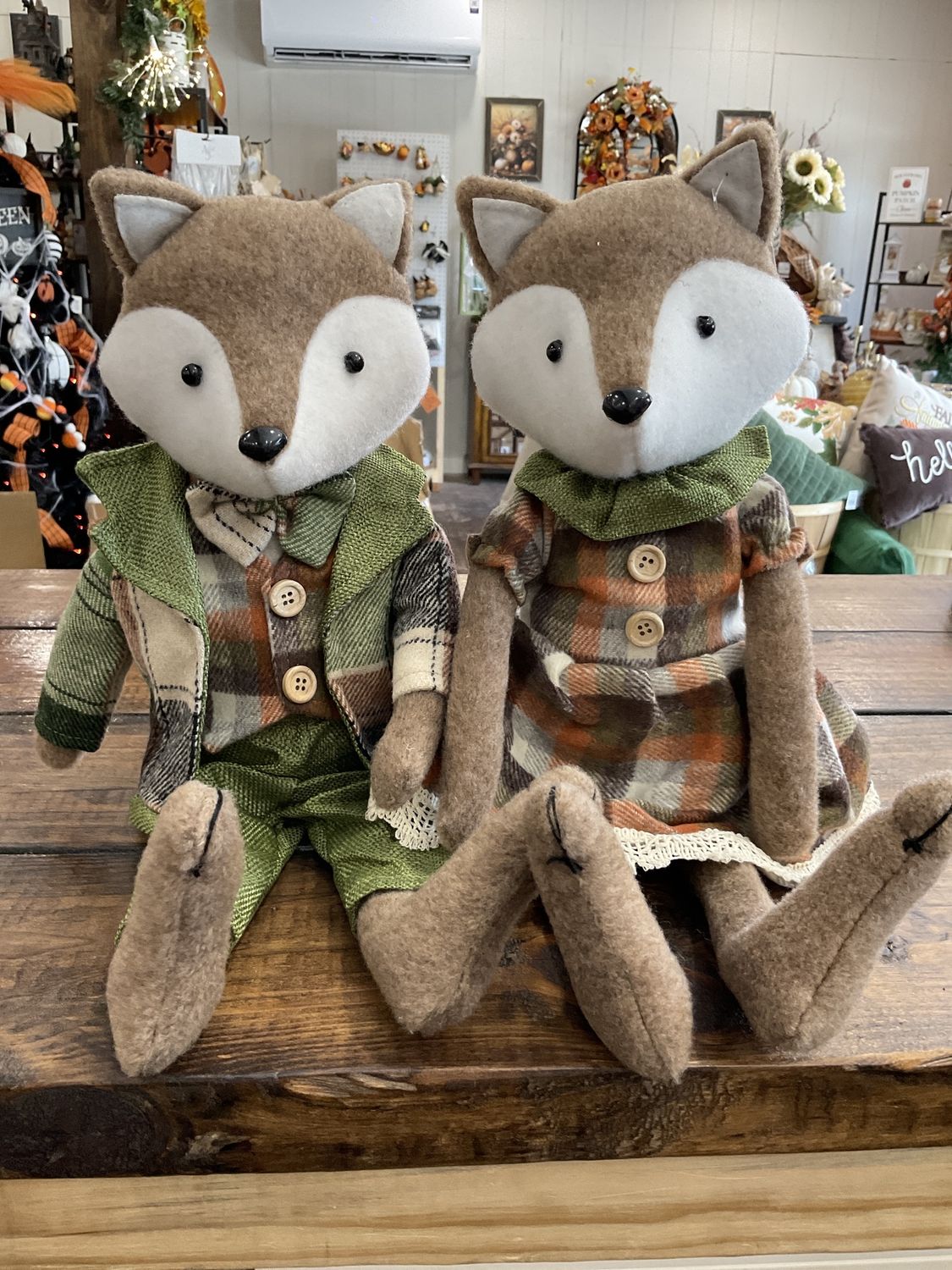 Plush fuzzy fox sitter to assortment