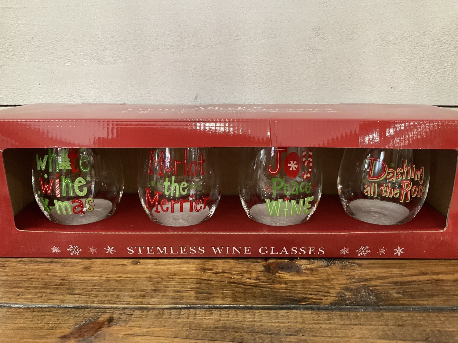 Glass 18 ounce stemless wine glasses