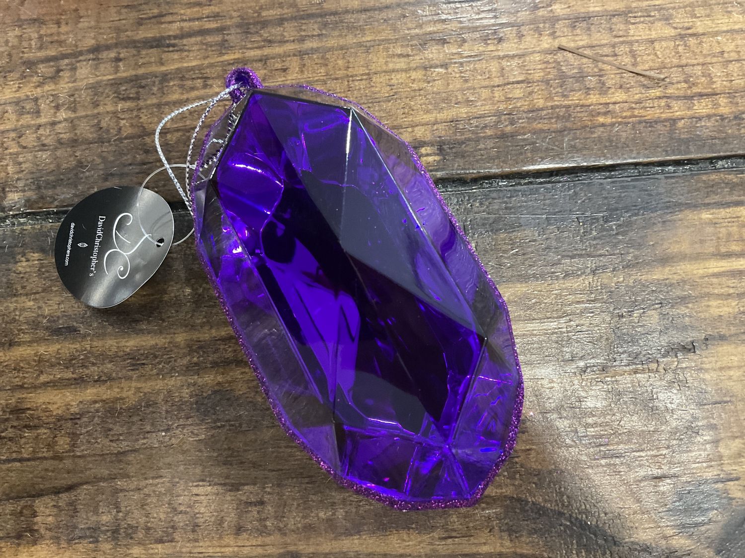 Acrylic precious gem ornament to assortment – midnight/purple