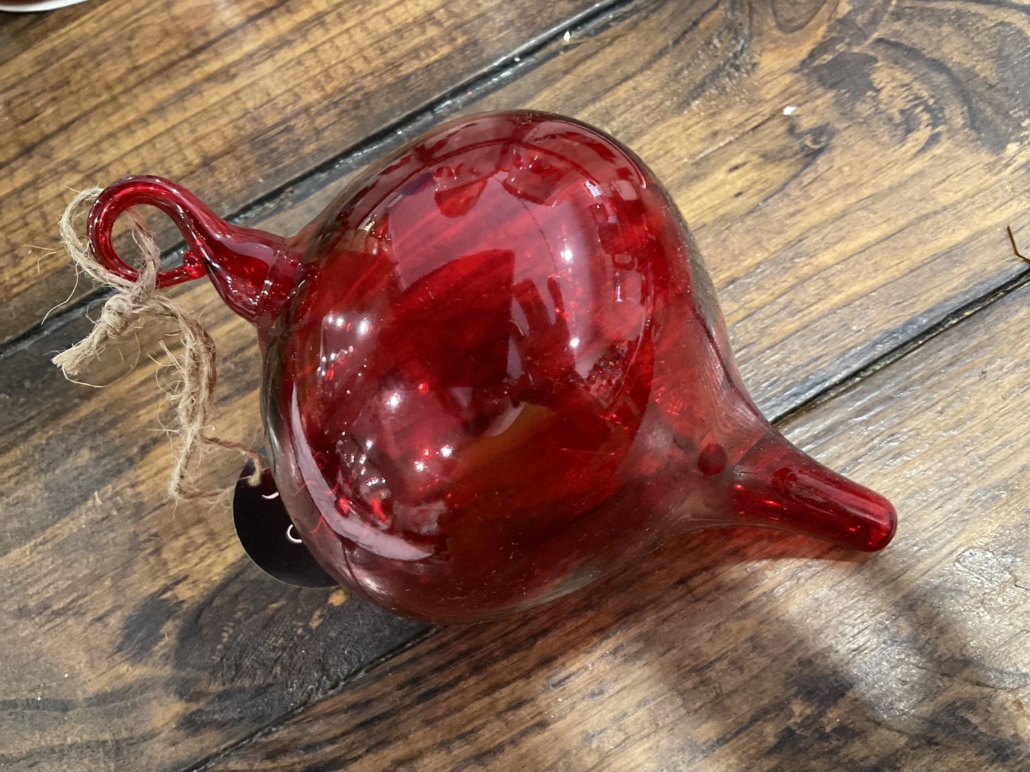 Blow glass finial ornament – red