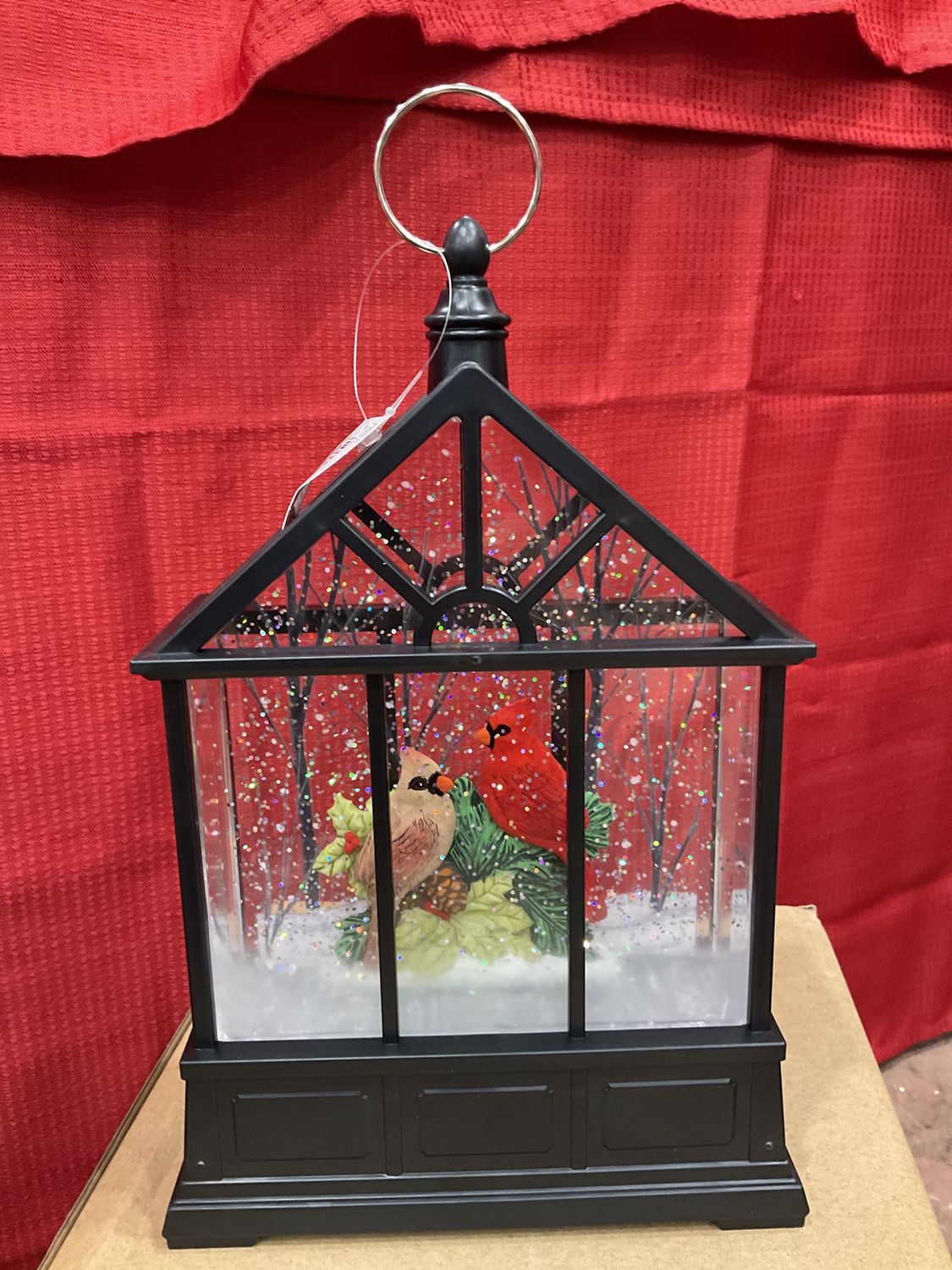 10” Lighted Swirl Gazebo cardinals