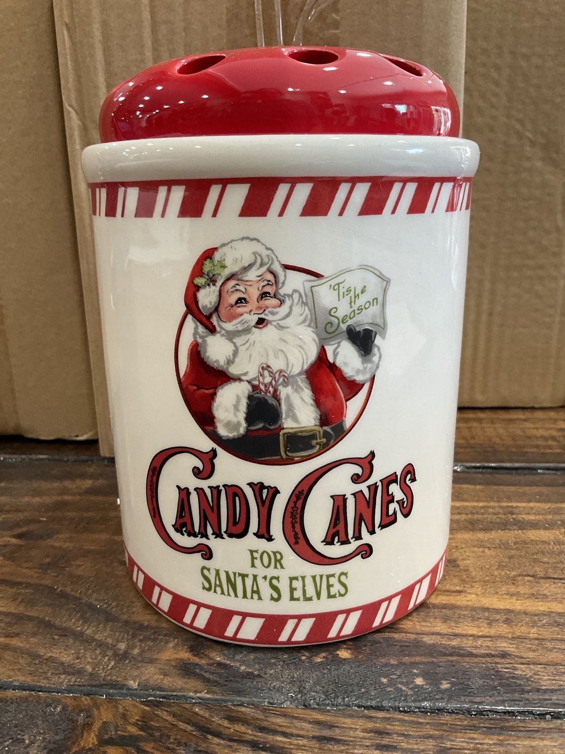 Candy cane candy dish