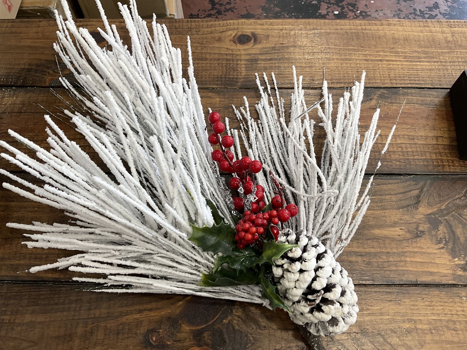 White flocked berries