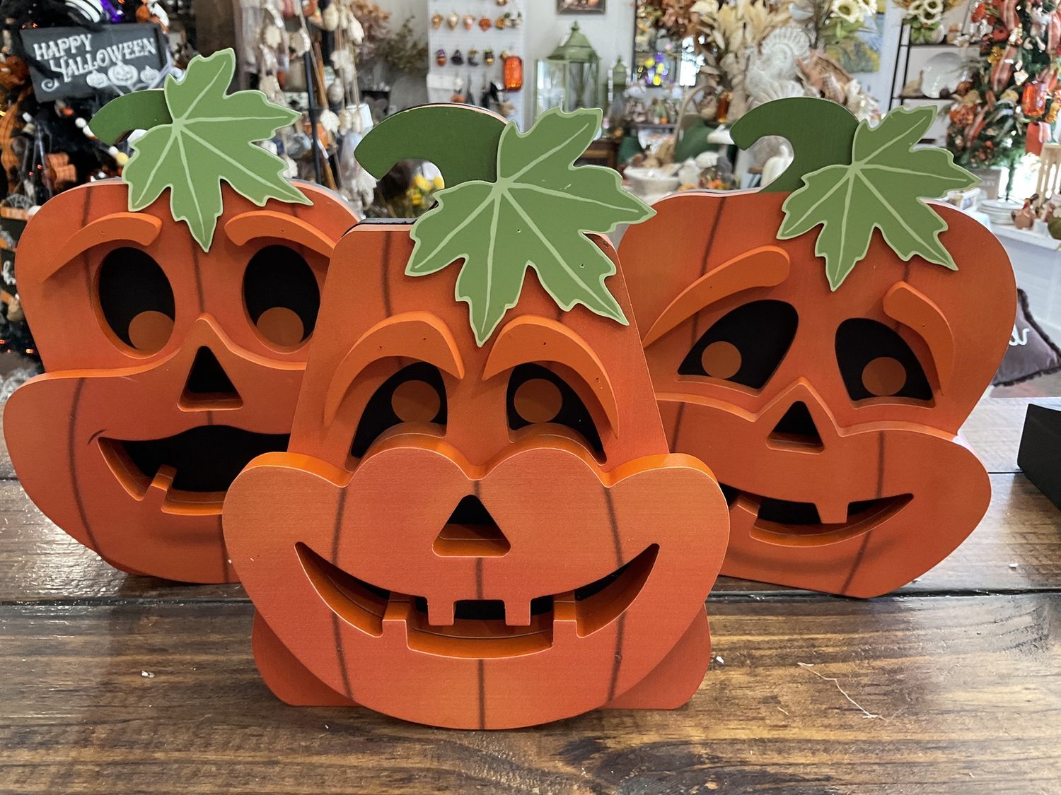 Wood layered pumpkin 3 assortment