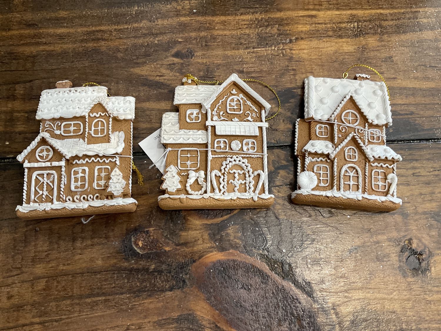 Gingerbread house ornament three assortment