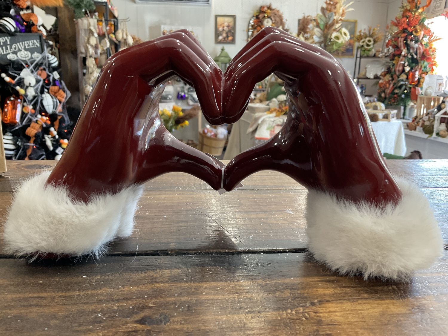 Red hand heart figure
