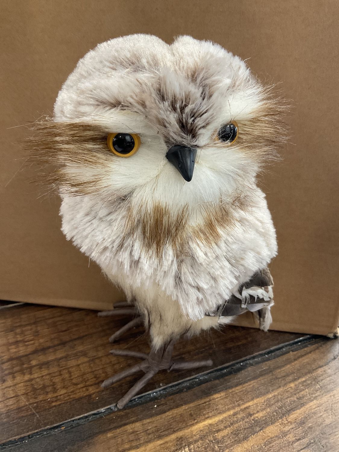 Brown/cream standing owl