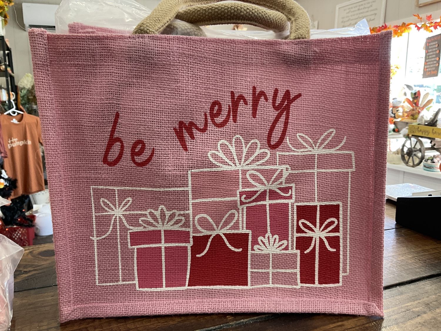 Be merry present gift tote