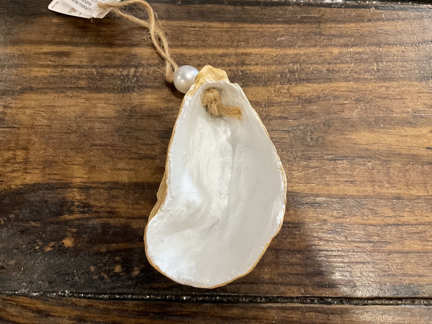 Oyster ornament gold/pearl