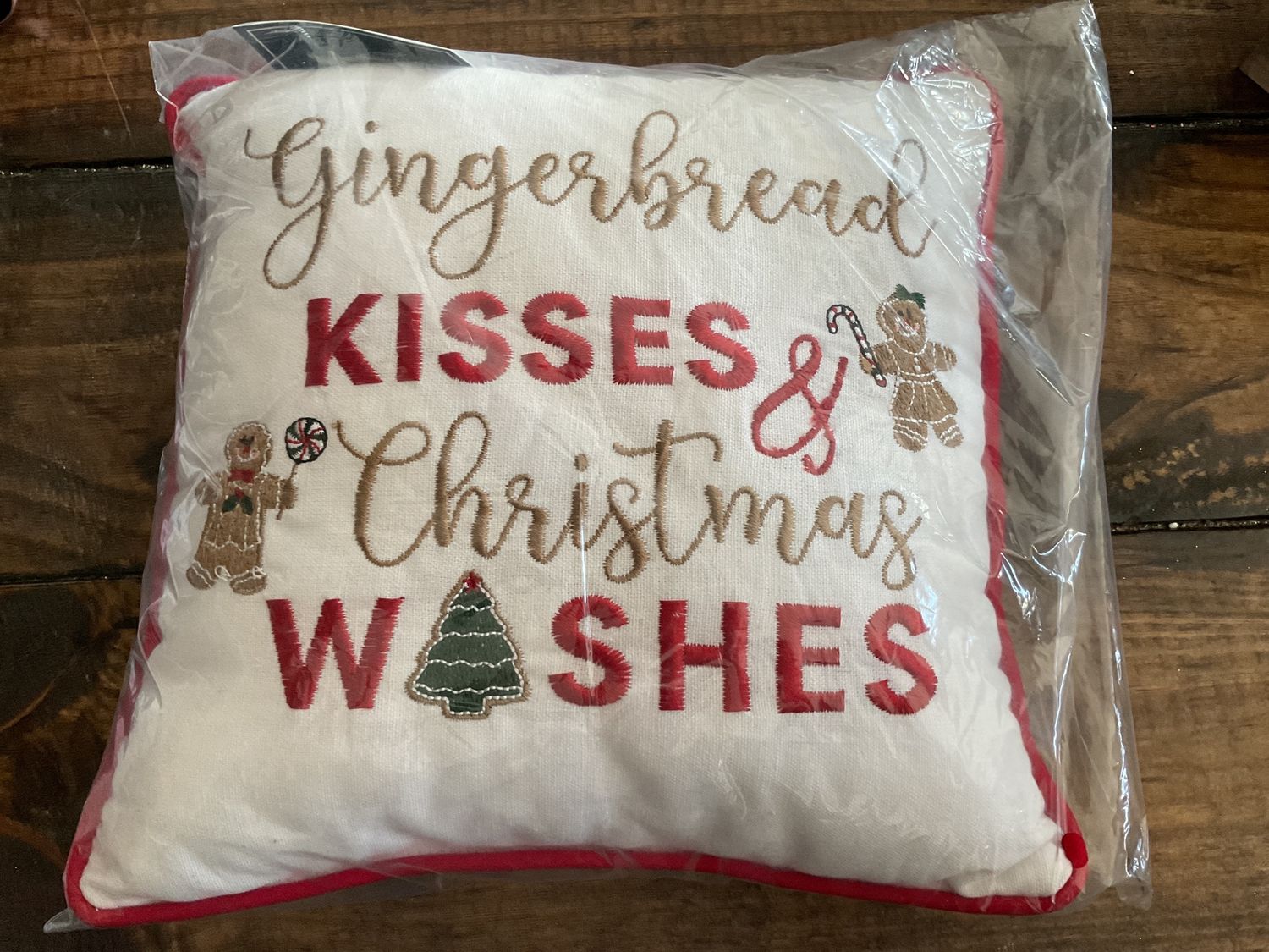 Gingerbread kisses pillow