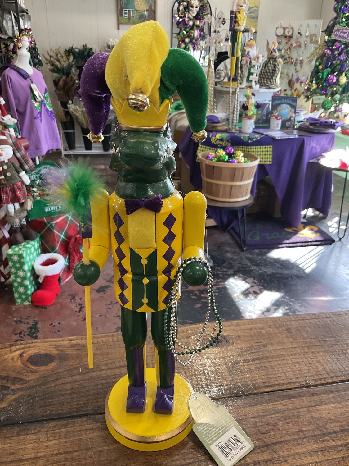 Mardi Gras gator Nutcracker
