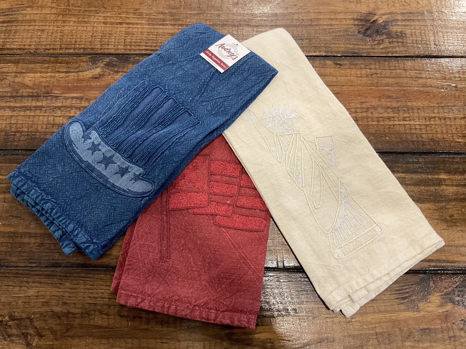 Patriotic Stonewashed Tea towels set of 3