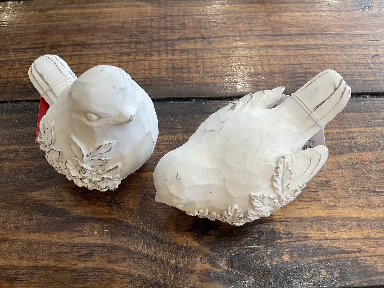 White Birds w/Embossed Floral Design