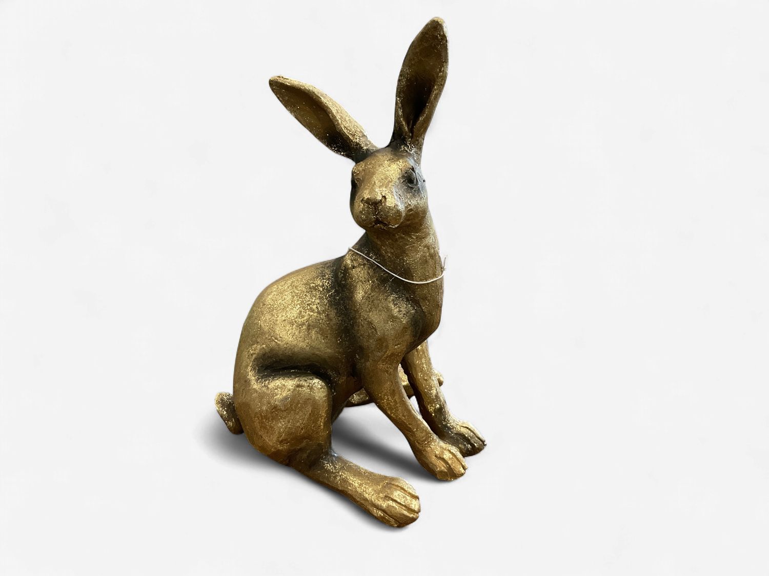 Sitting Brass Tone Rabbit