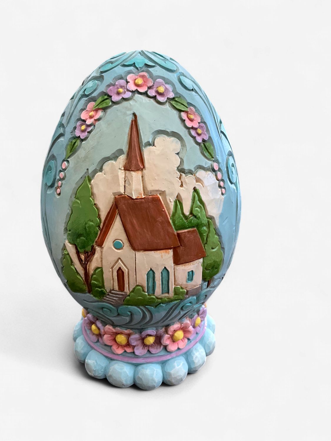 Egg with church scene