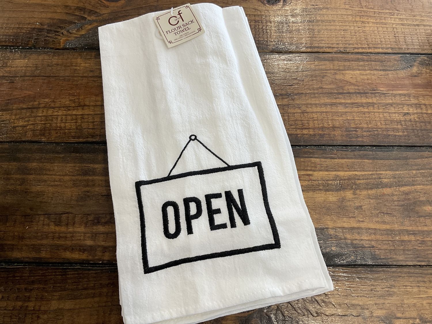 Open/closed tea towel