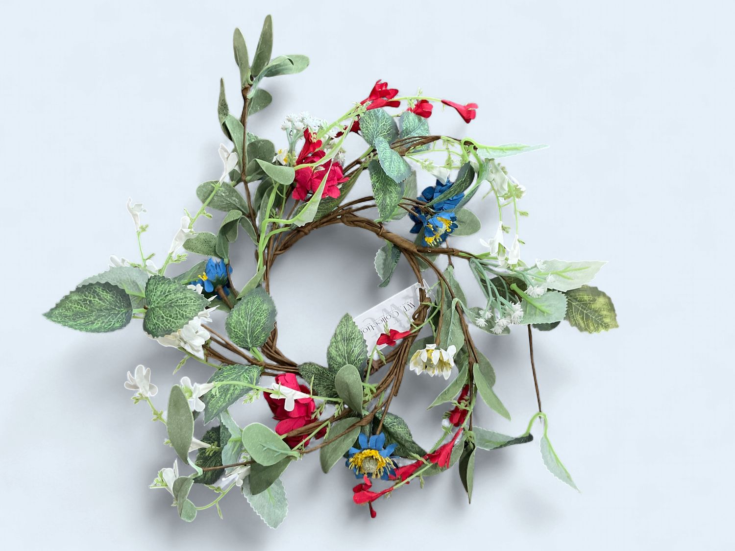 Red white blue and yellow daisy candle ring