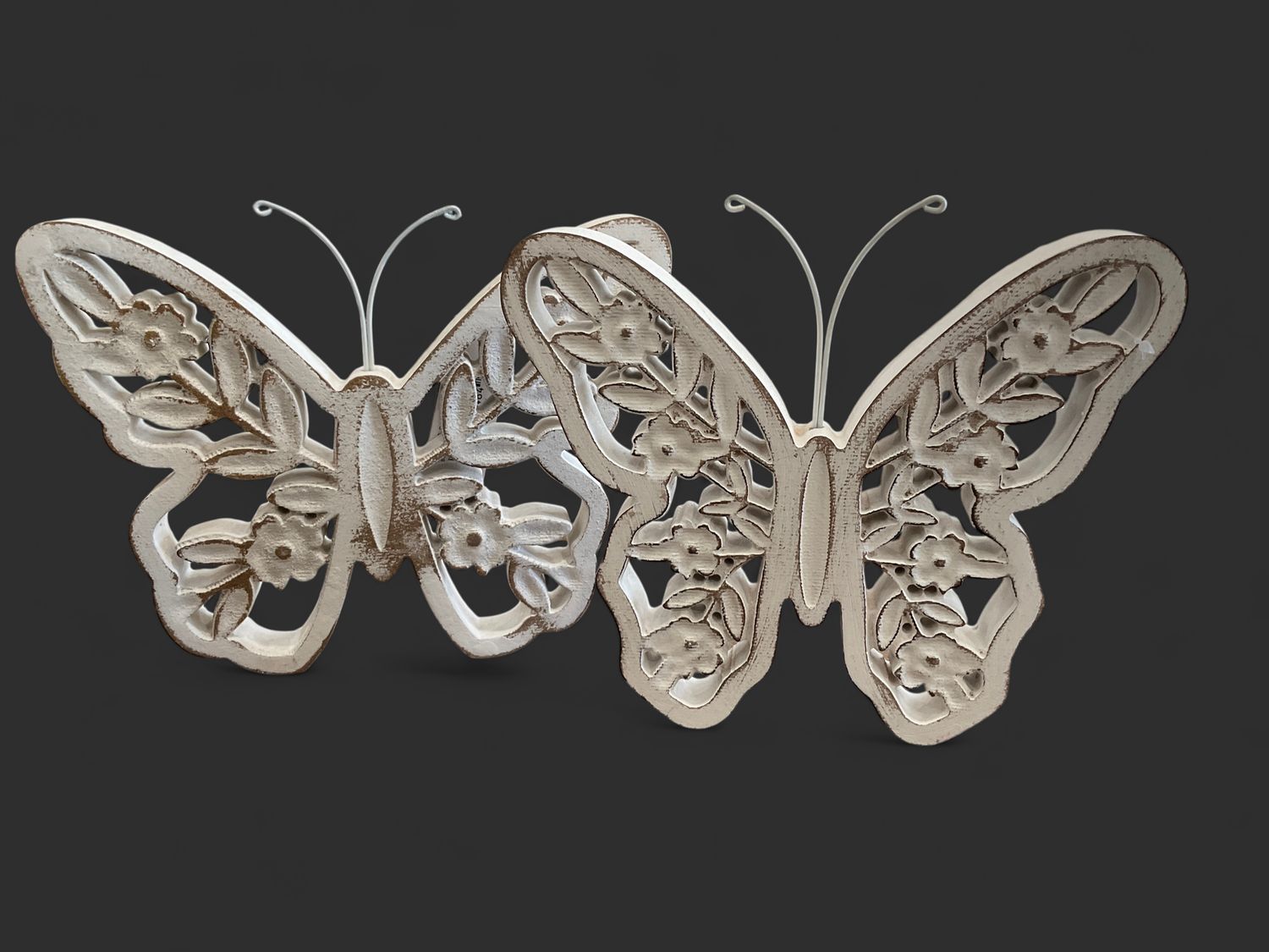 2 assorted cream, butterfly, cut out block