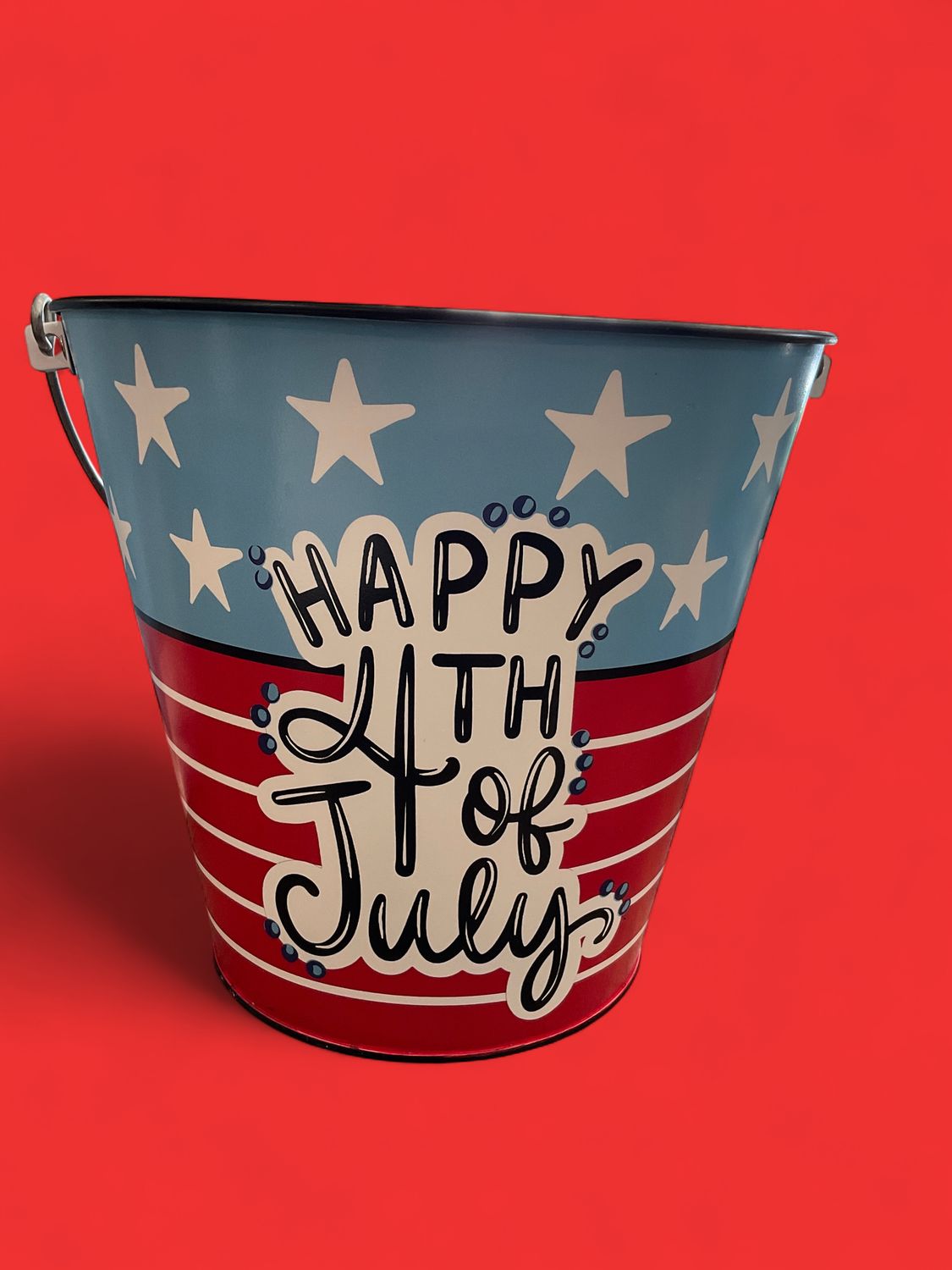 Fourth of July enamel bucket