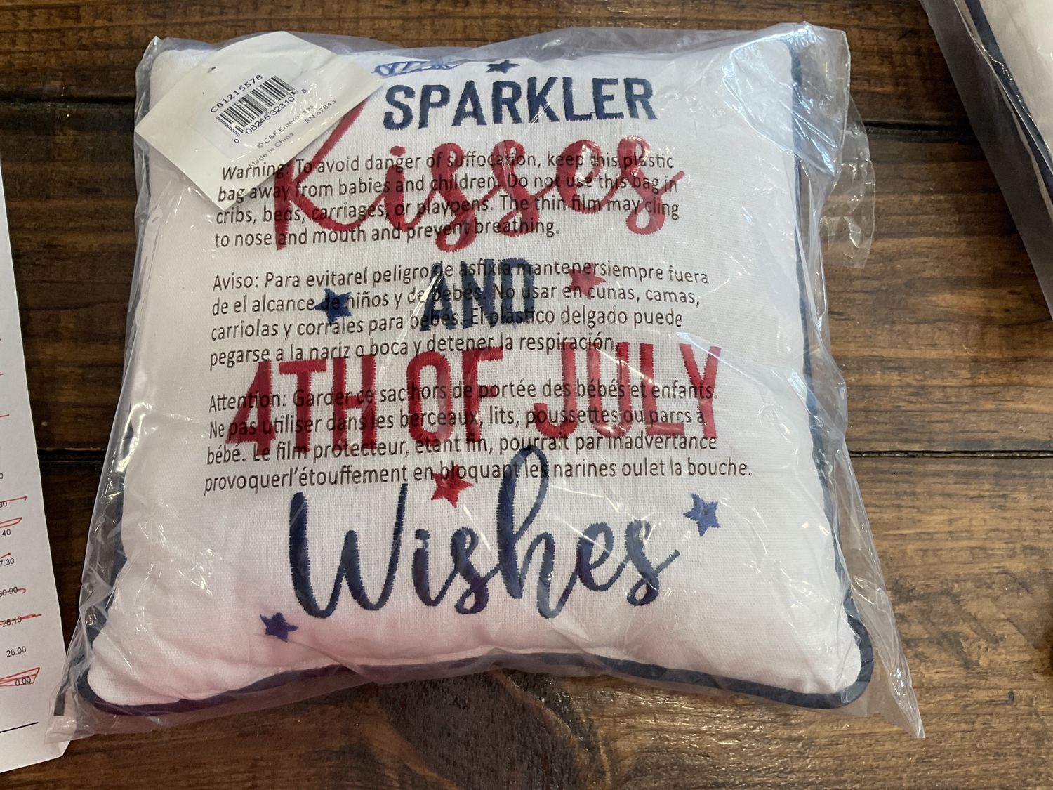 Sparkler kisses pillow