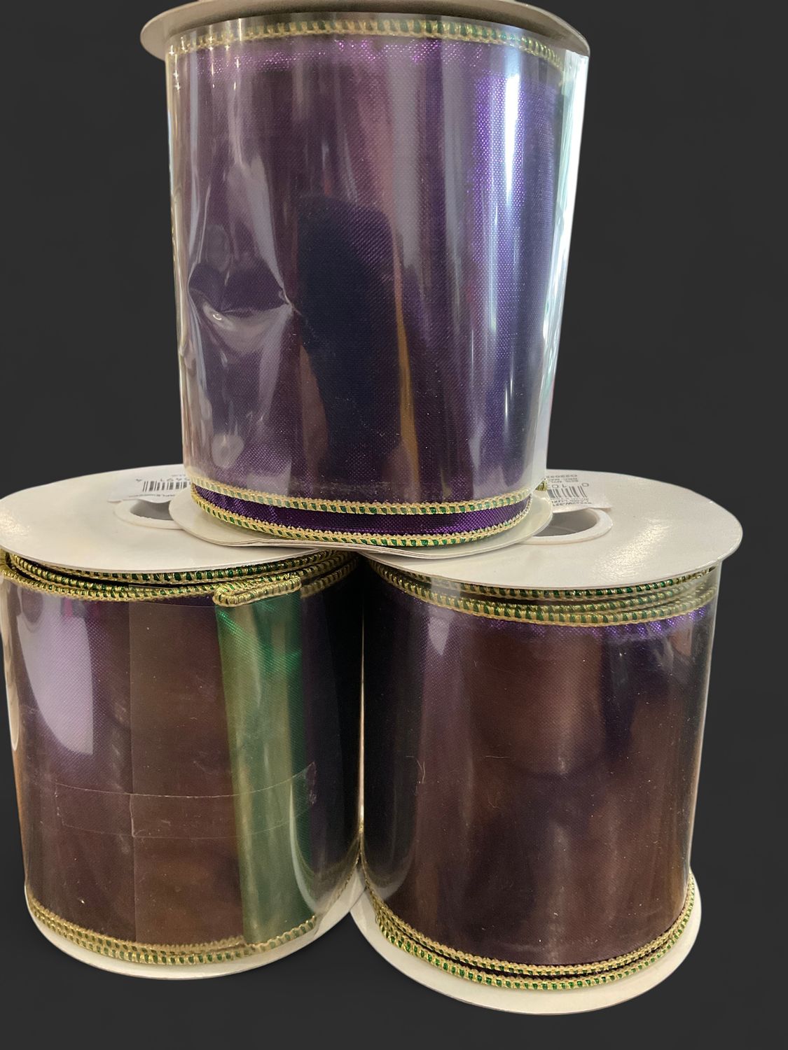 Metallic shine luxury deluxe ribbon purple/green