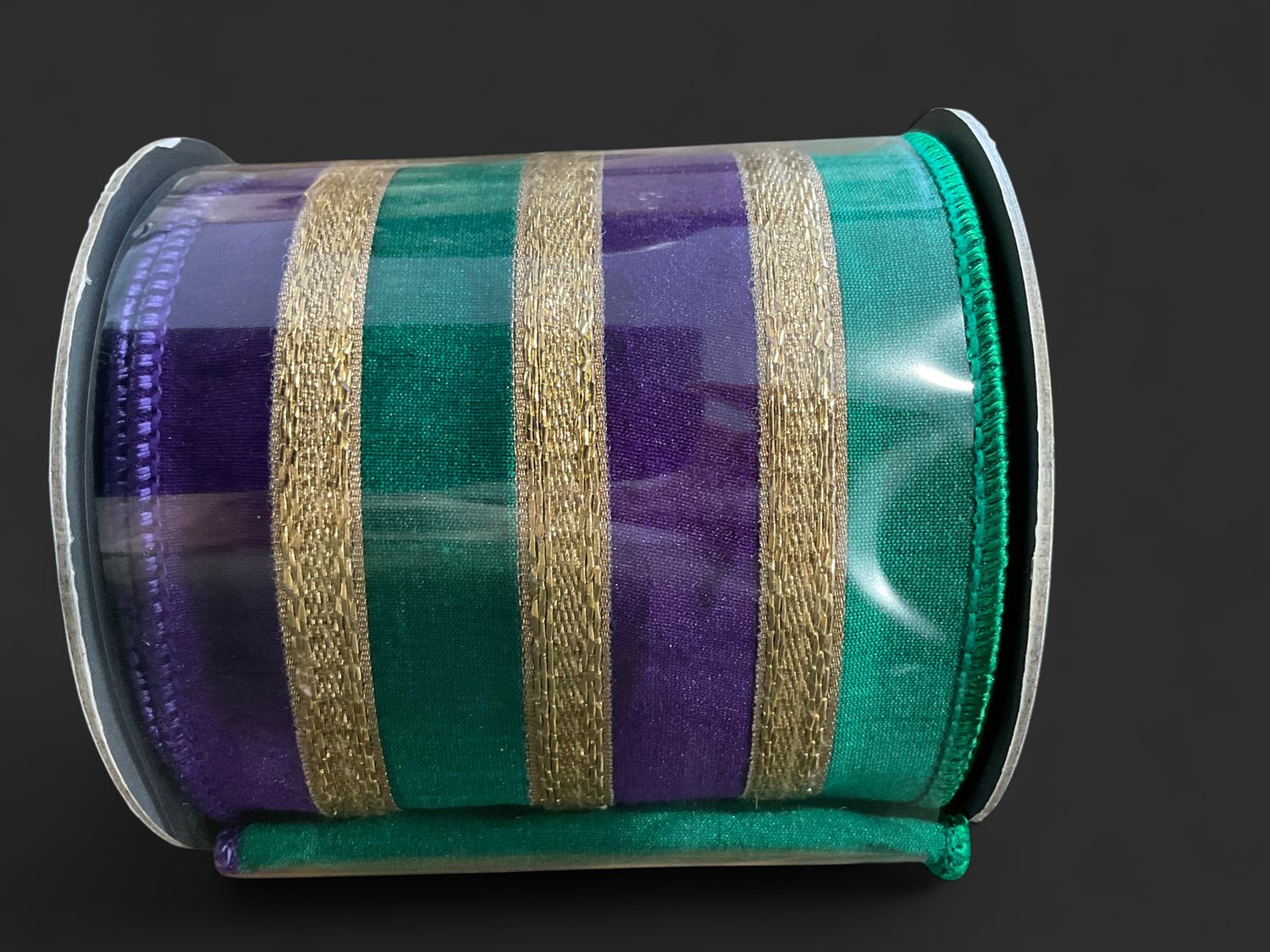 Stripe trimming overlay ribbon purple/green
