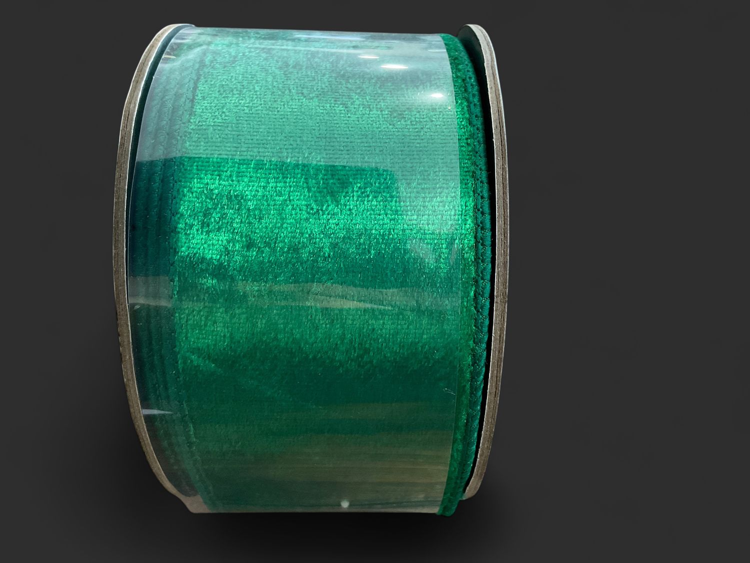 Designer, plush velvet ribbon emerald green