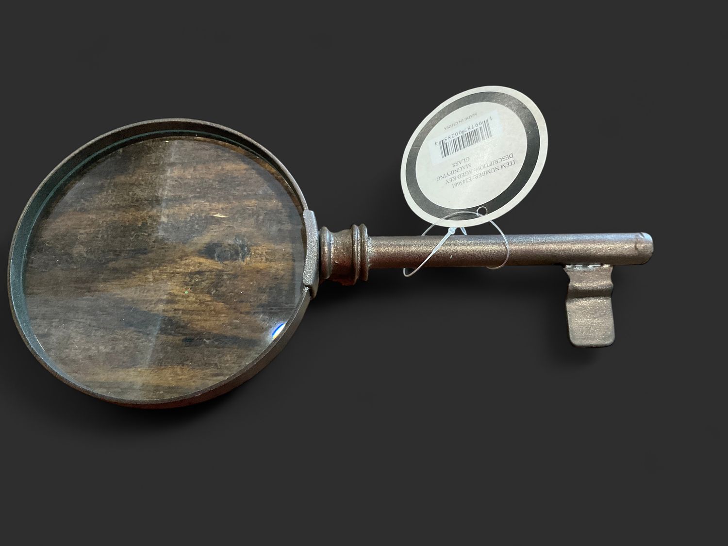 Aged Key Magnifying Glass