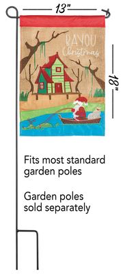 SANTA BAYOU CHRISTMAS FLAG BURLAP GARDEN