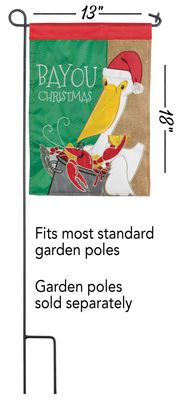 CHRISTMAS IN BAYOU FLAG APPLIQUE GARDEN