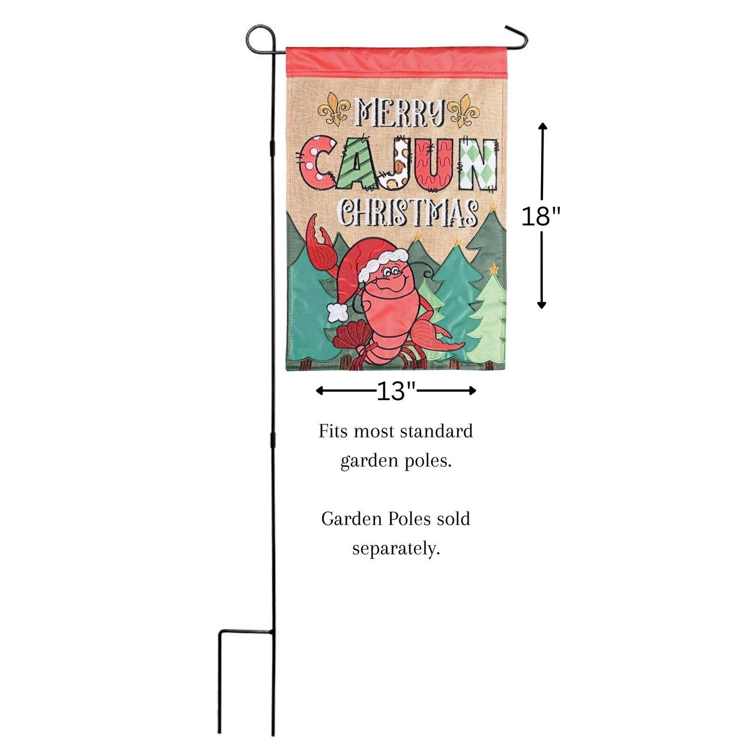 Flag Crawfish Merry Cajun 13x18