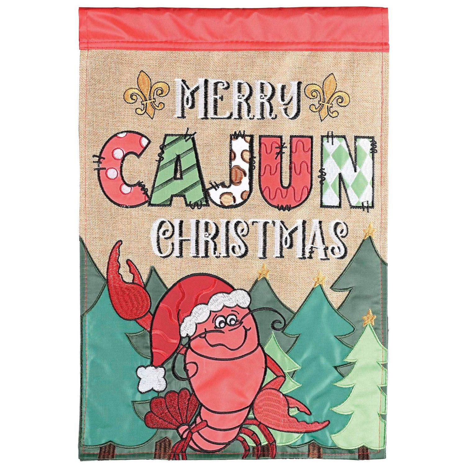 Flag Crawfish Merry Cajun 13x18