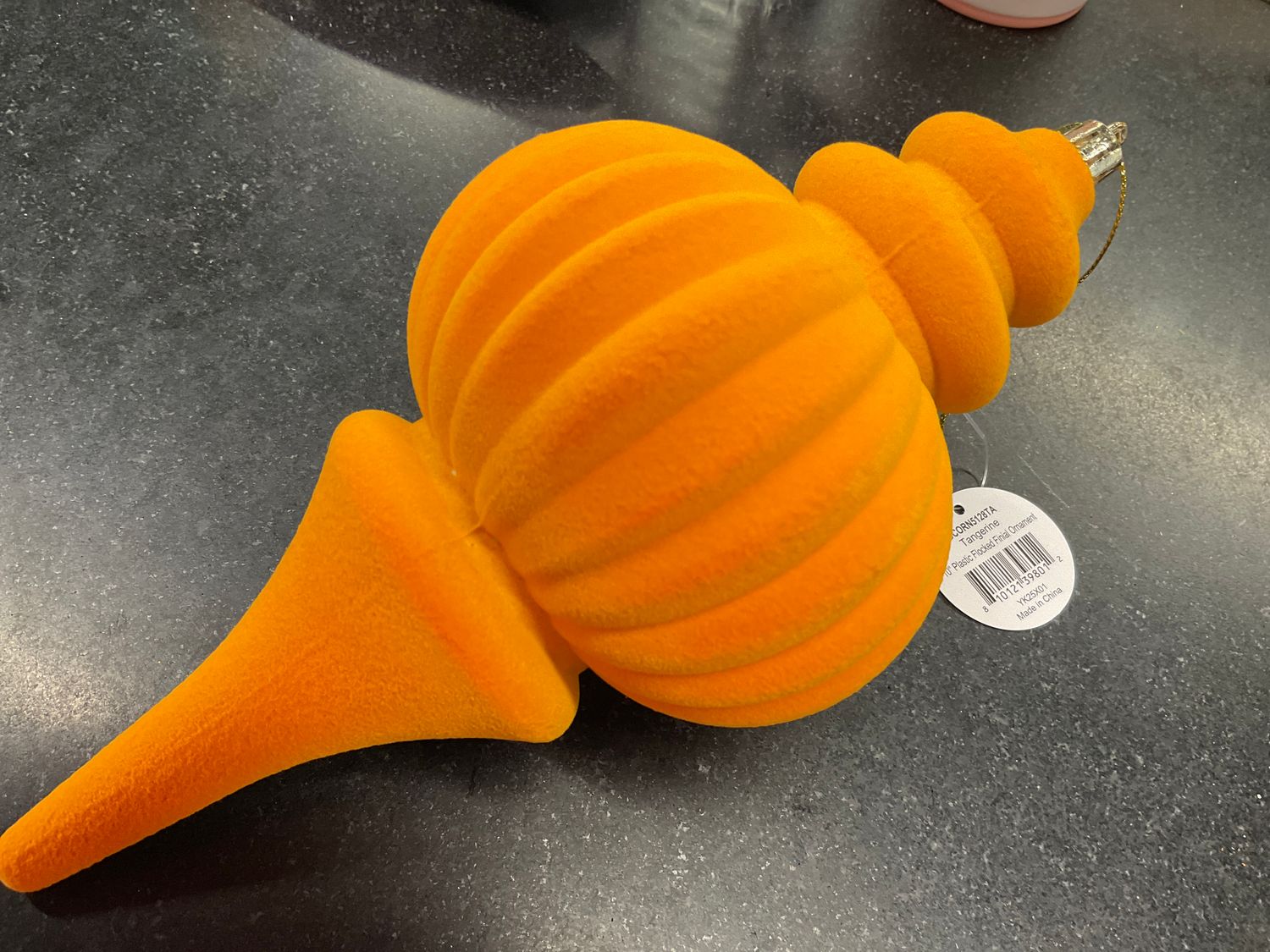 Tangerine plastic finial  ornament