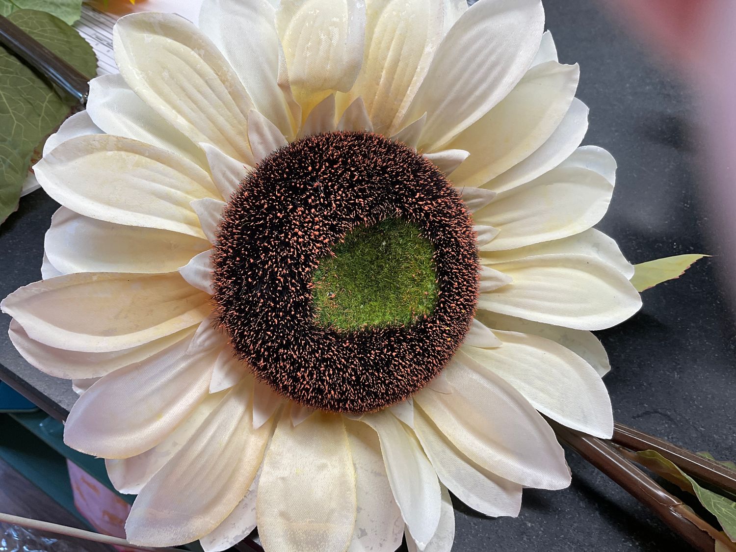 Vintage fabric, sunflower spray