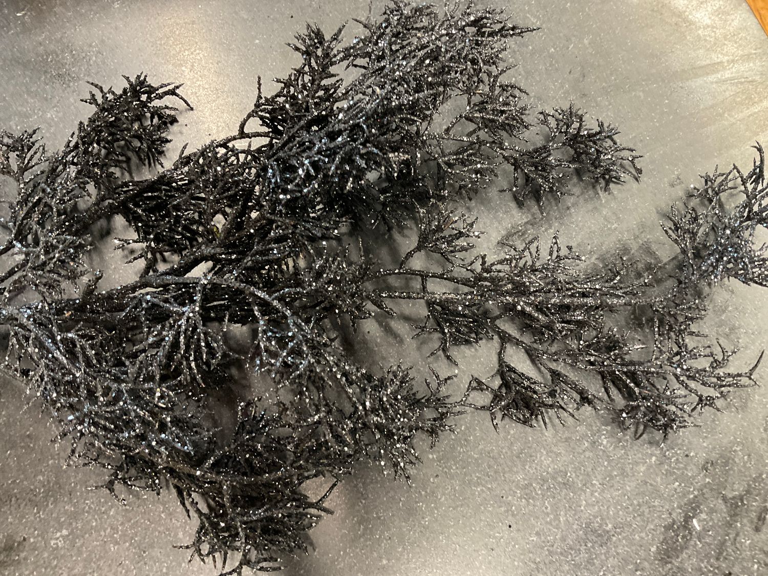 Glittered Italian Cypress spray