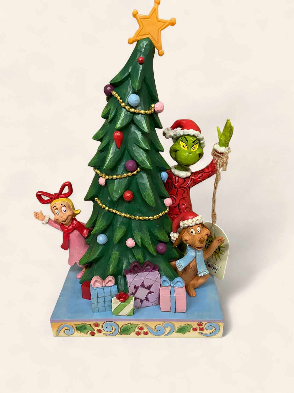 Grinch Cindy Max peeking by tree