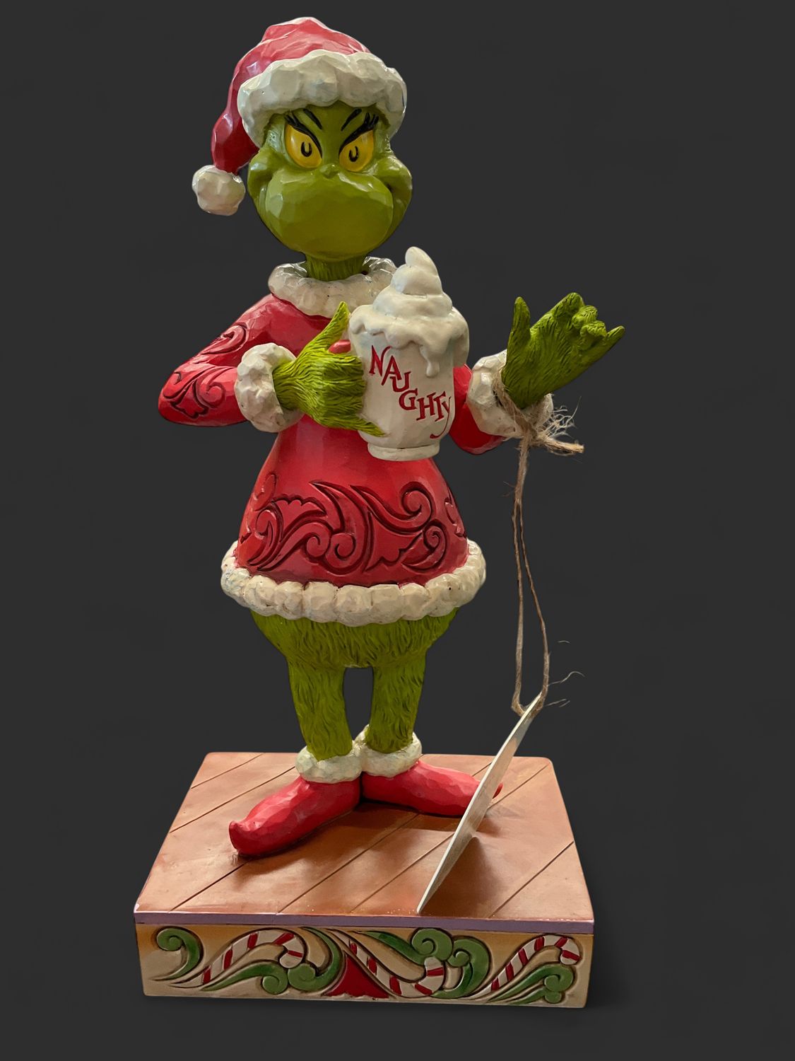 Grinch with hot chocolate