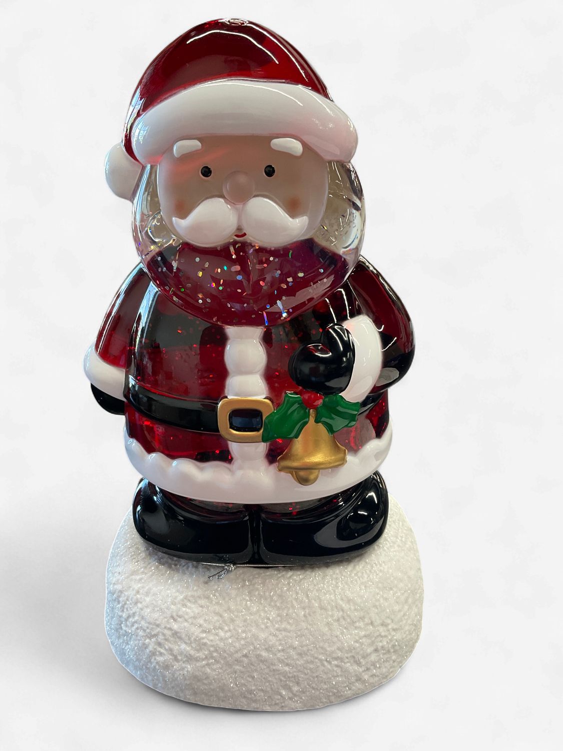 Lighted swirl Santa globe