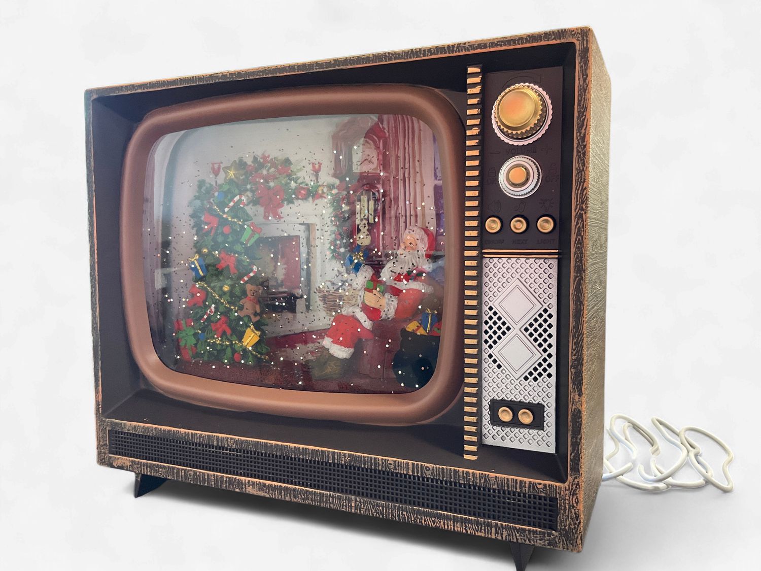 Lighted swirl musical Santa TV