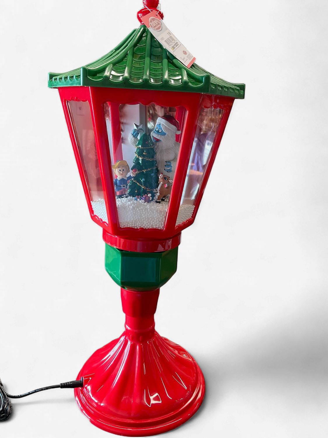 Lighted musical Rudolph themed lamp post