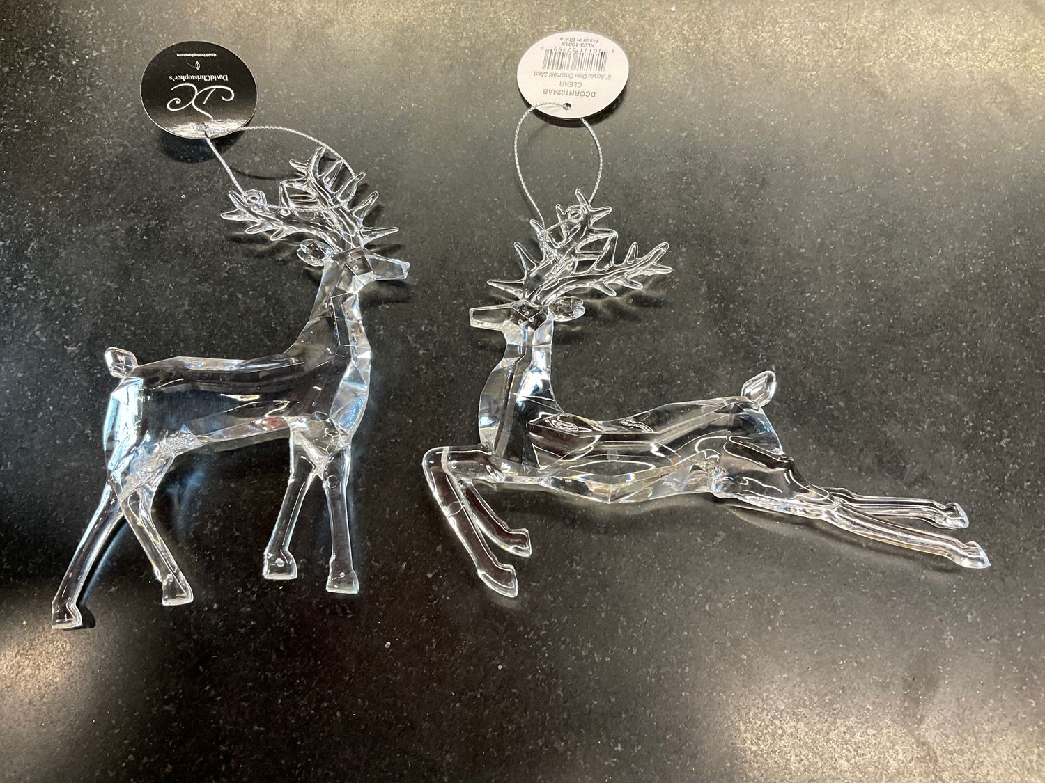 Acrylic deer ornament two assortment
