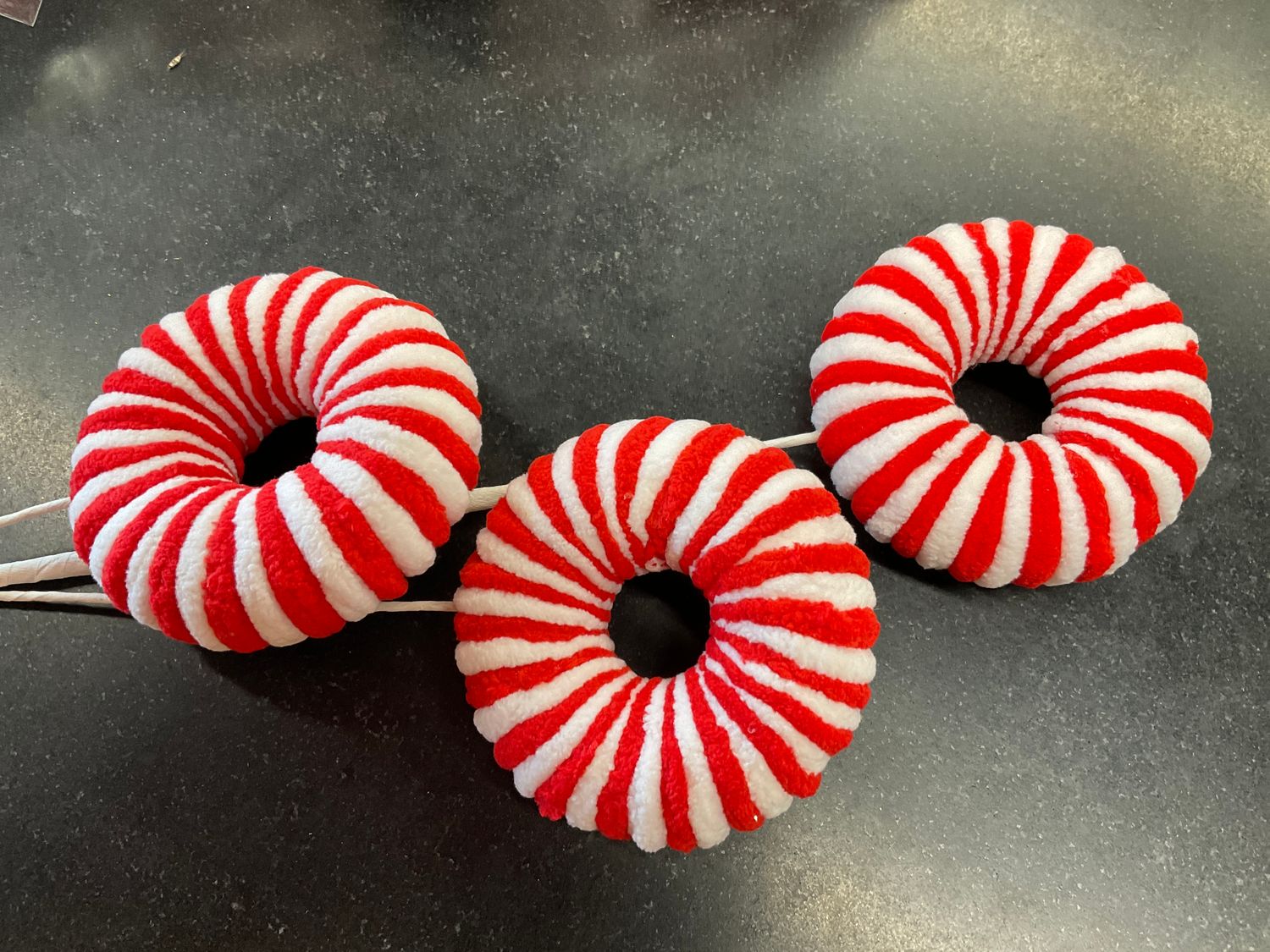 Chenille peppermint doughnut pick