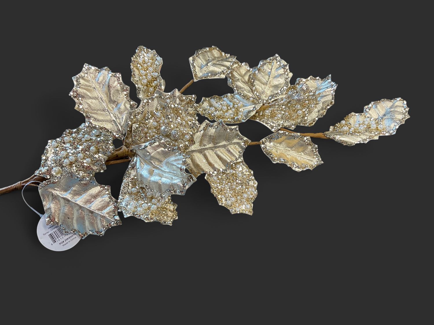 Metallic Pearl Holly champagne