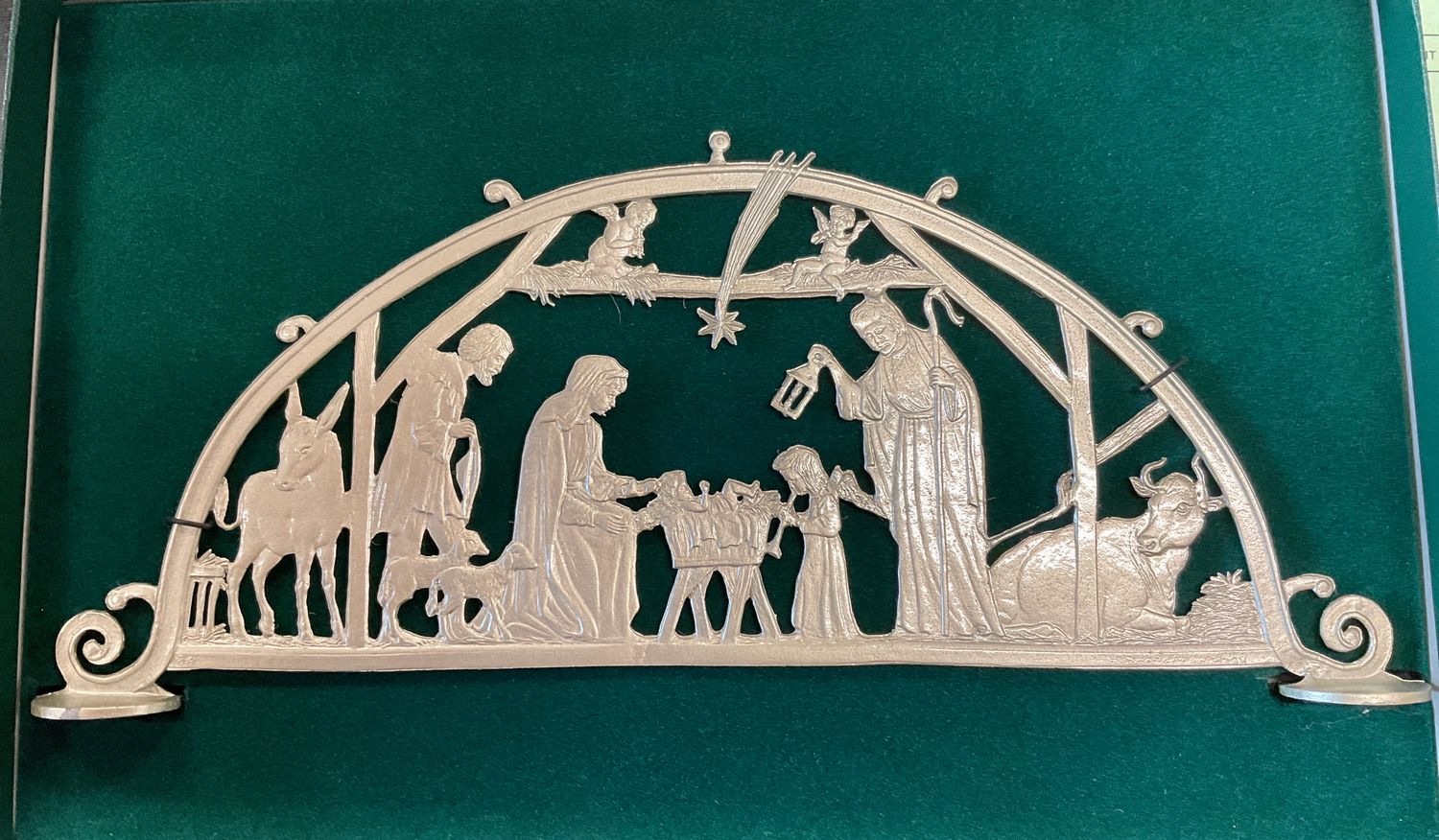 Silver standing nativity scene