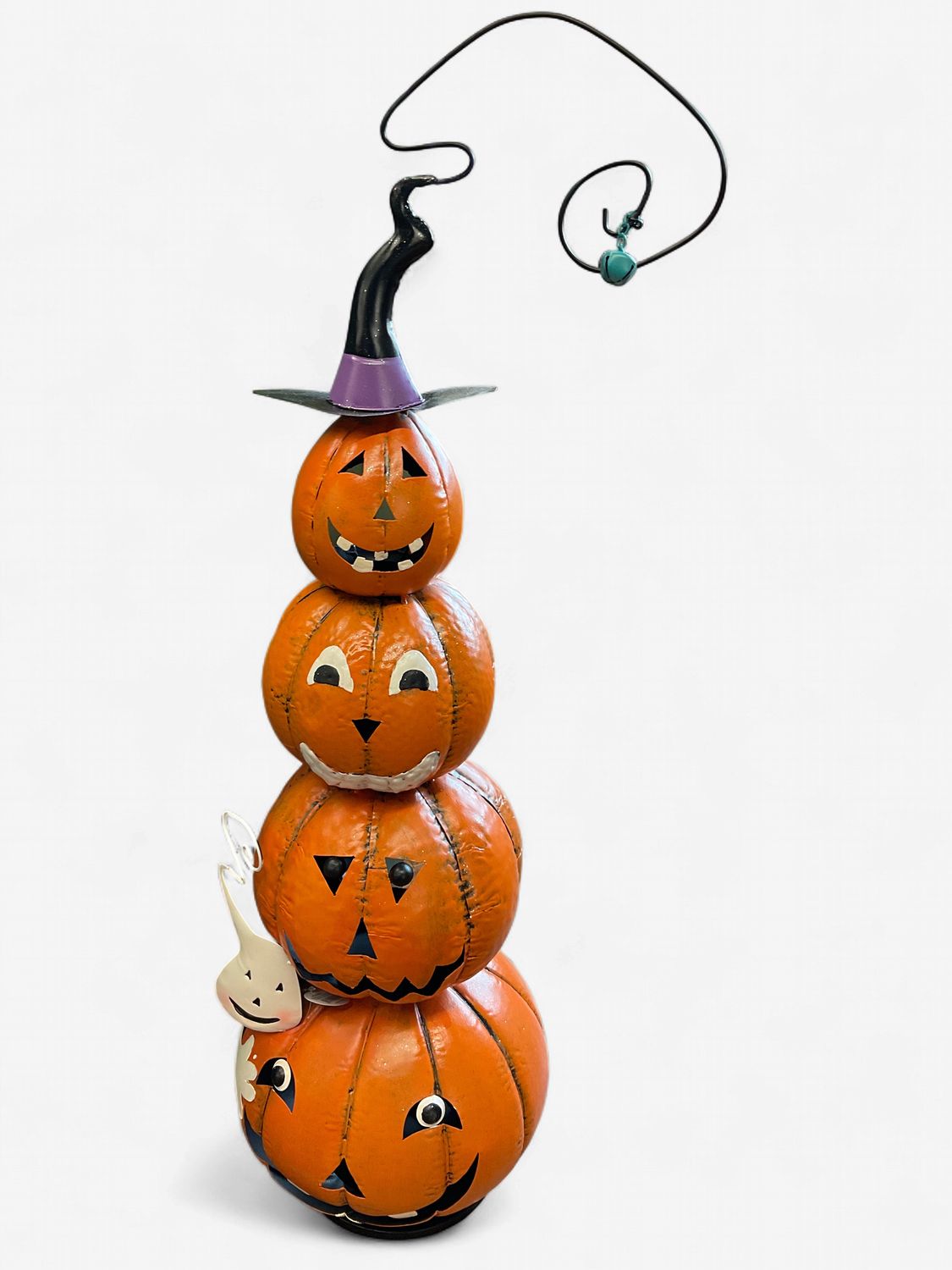 Metal Jacko lantern stack with ghost