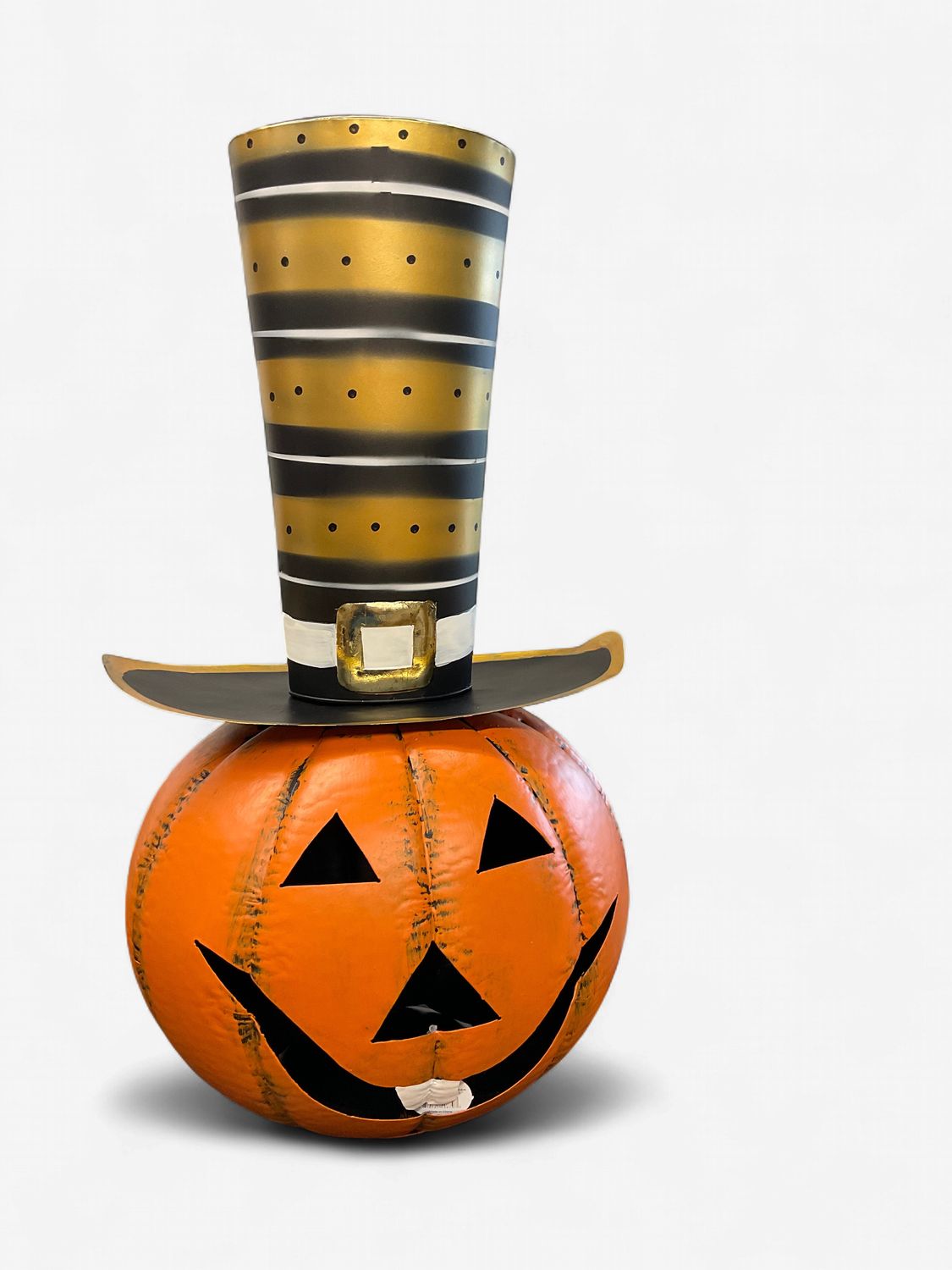 Black and gold Halloween metal pumpkin