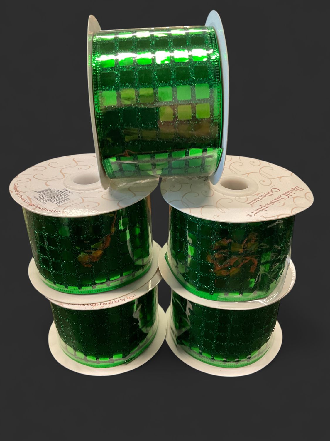 Metallic block, ribbon emerald green