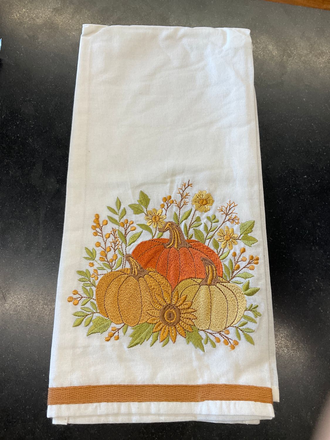 Harvest, pumpkin tea towel