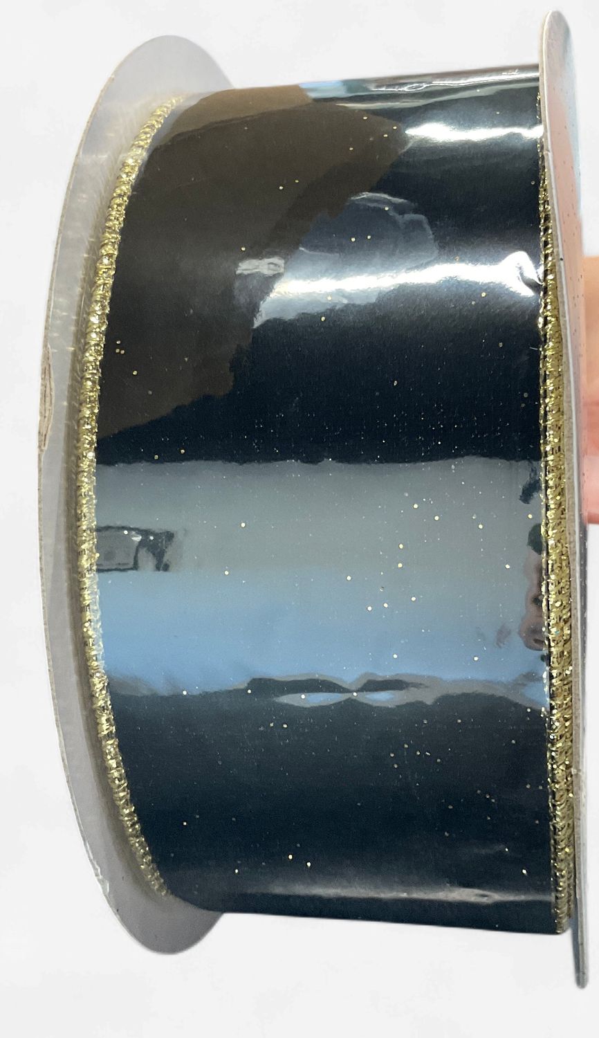 Majestic black velvet with gold edge ribbon