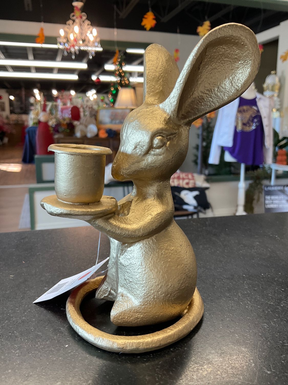 Gold mouse Candle holder